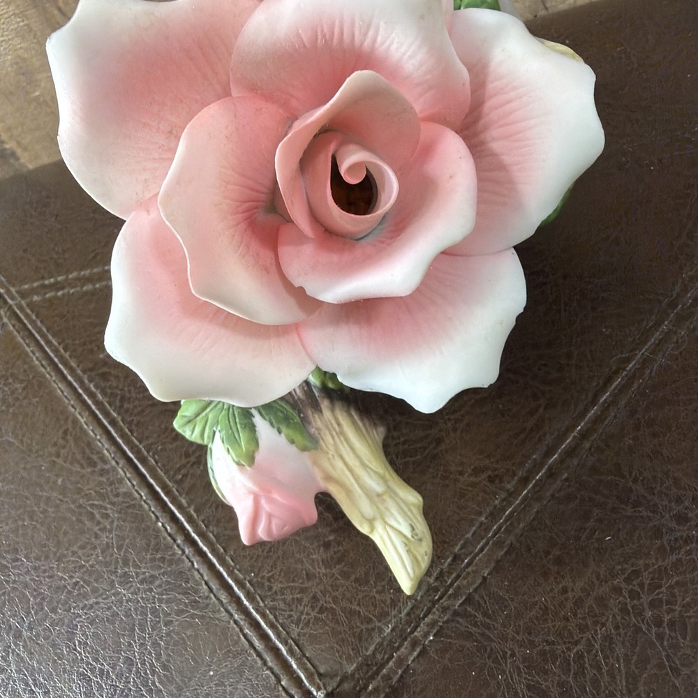 Pink Porcelain Rose Night Light Plug In Floral Ceramic Accent Vintage **Damage** - Picture 9 of 16